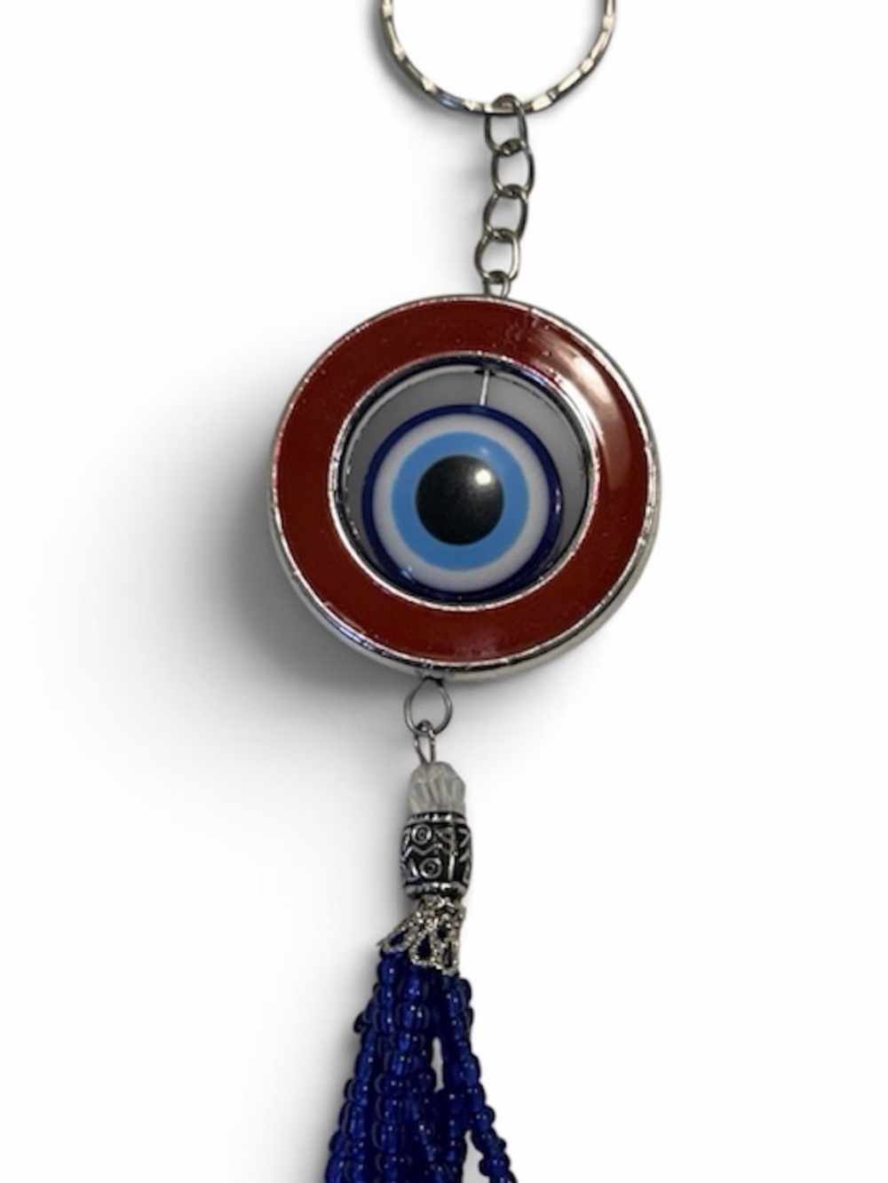 eye candy Red and Blue Evil Eye Keychain with Tassel